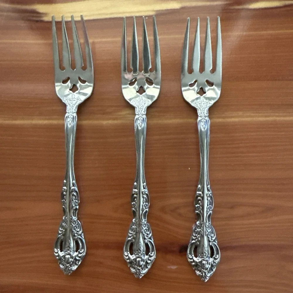 Oneida Michelangelo Heirloom Stainless Steel 18/10 Flatware Salad Forks Set Of 3